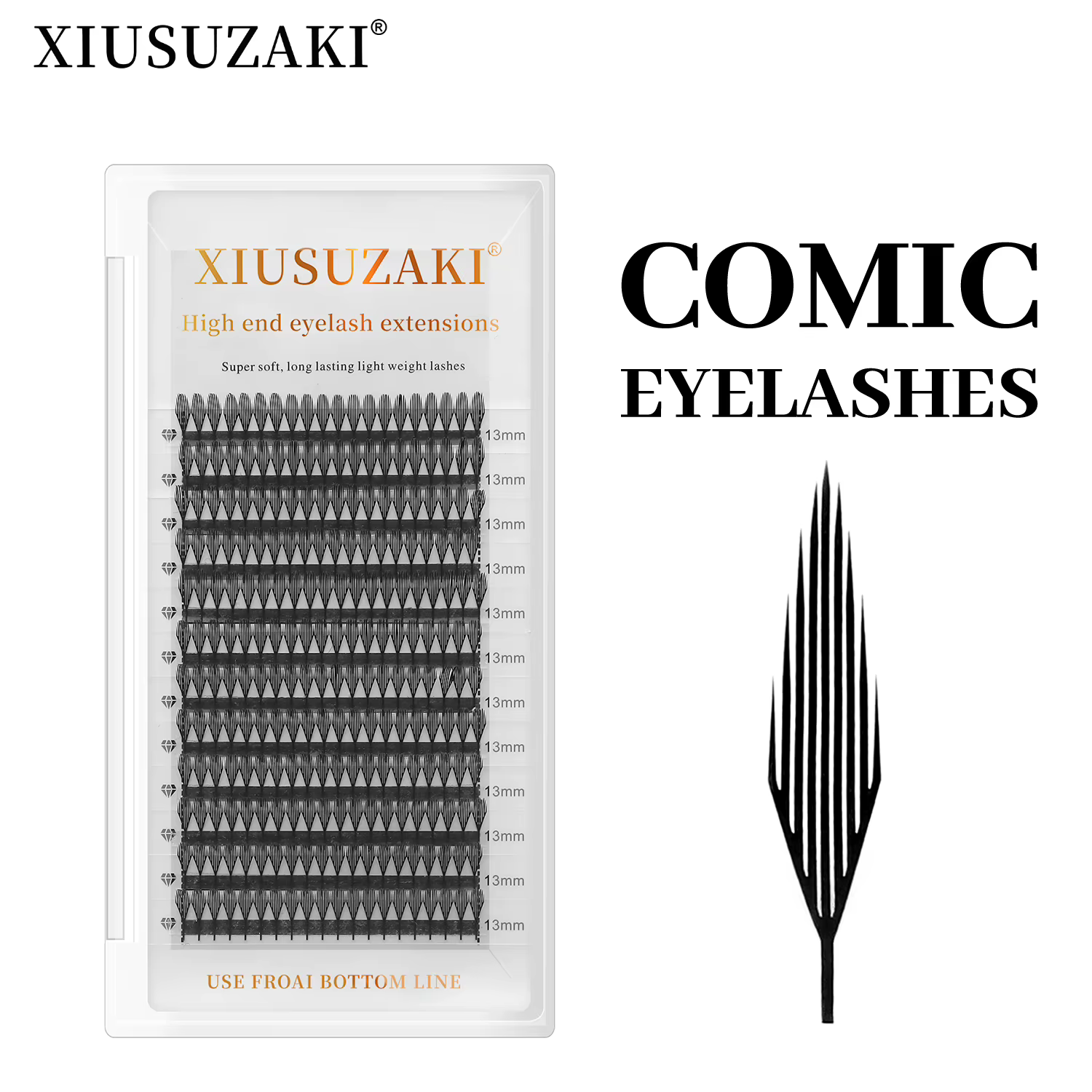 XIUSUZAKI bande dessinée flèche cils floraison automatique préfabriqués ventilateurs Extensions de c