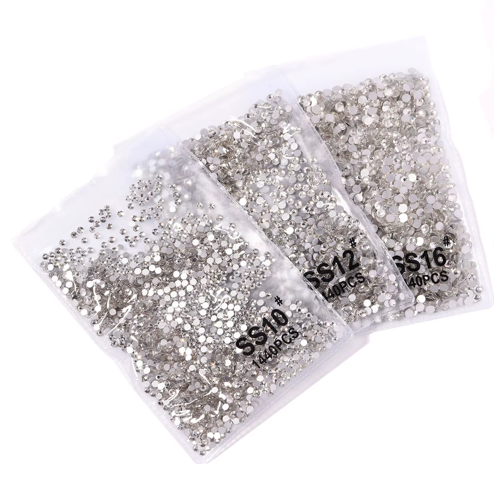 144/288/1440 pièces SS3-SS50 cristal AB clair Strass pour ongles Non correcteurs pierres à dos plat 