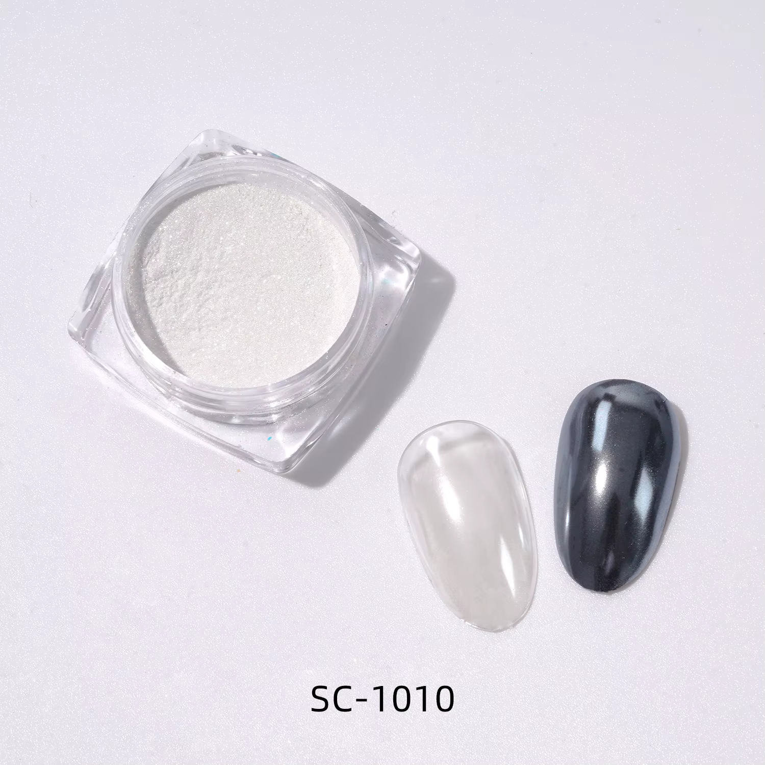 HNDO blanc perle poudre coquille frottant la poussière chromée effet brillant pour manucure bricolag
