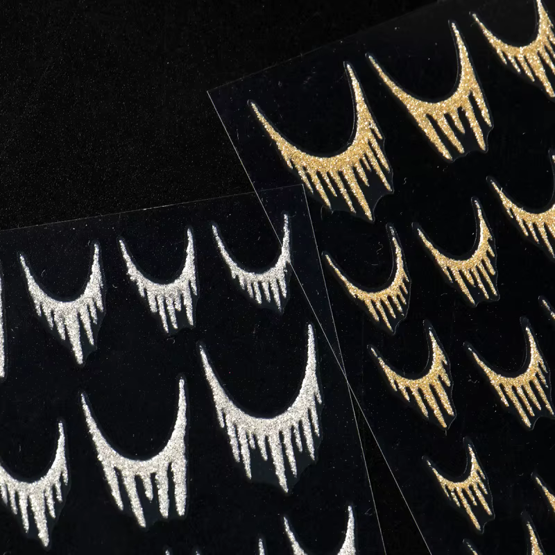Autocollants réfléchissants à paillettes pour Nail Art français, ligne de pampilles scintillantes en