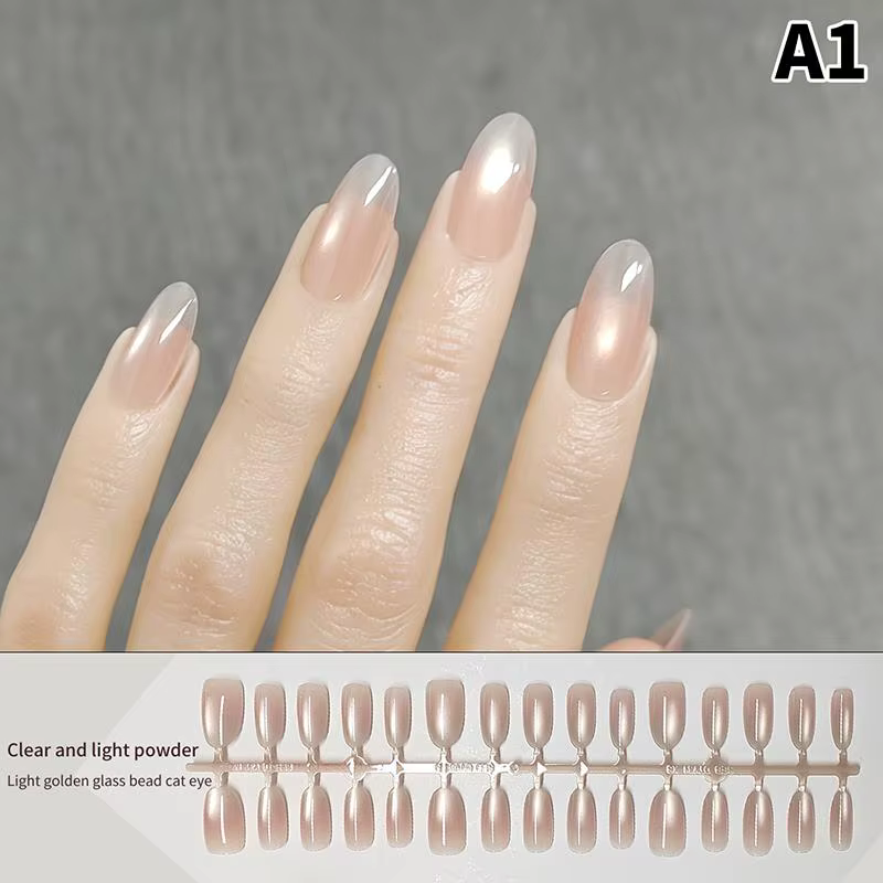 Kit professionnel de 30 faux ongles à presser, couleur nude, style French, souples, couvrance totale
