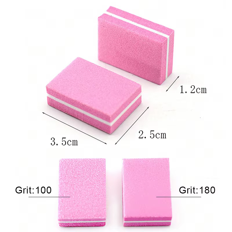 50 pièces professionnel Mini ongles Art tampon fichier 100/180 papier de verre manucure conseils soi