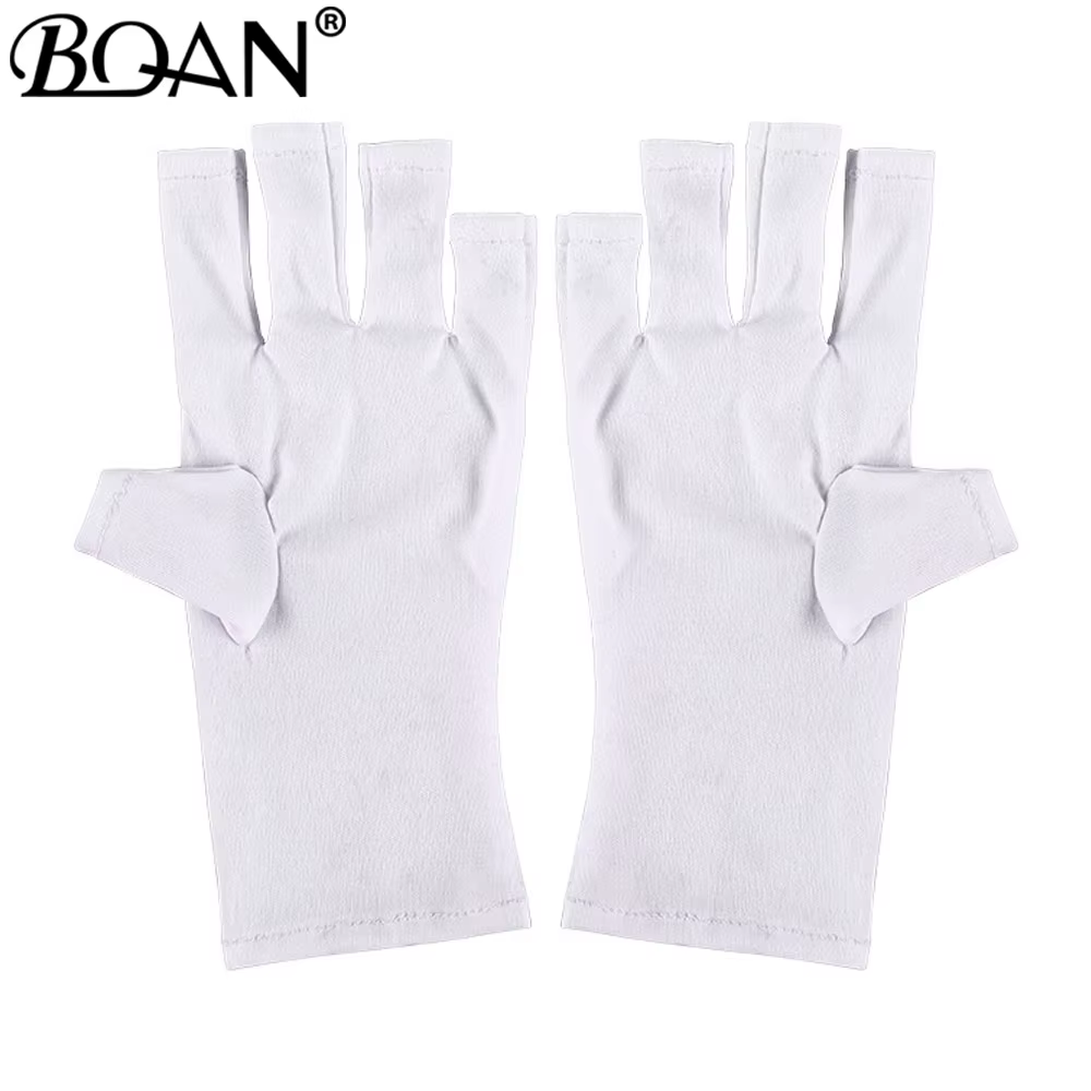 BQAN 1 Paire de Gants Anti-UV pour Ongles, Gants de Protection UV sans Doigts pour Manucure, Outils