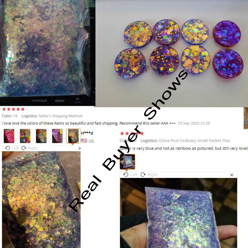 50 g/sac holographique mixte hexagone forme gros ongles paillettes paillettes scintillantes flocons