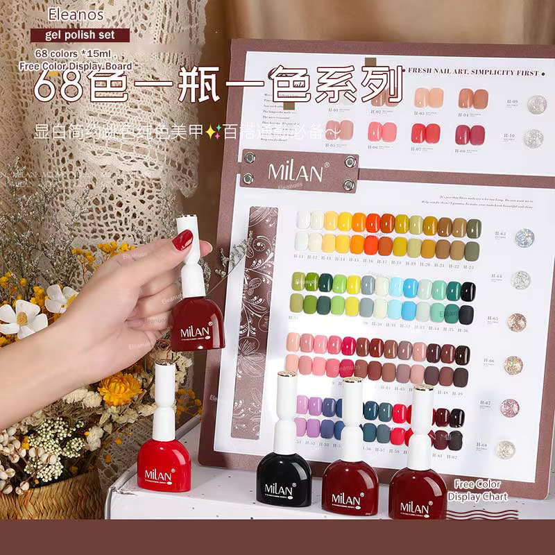 Eleanos 68 couleurs Gel vernis ensemble 15ML UV Gel émail Salon de manucure tremper paillettes verni