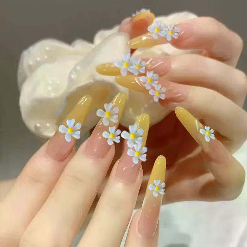 Décorations d'ongles en résine 3D, petites fleurs mignonnes, fraîches et simples, pour l'été