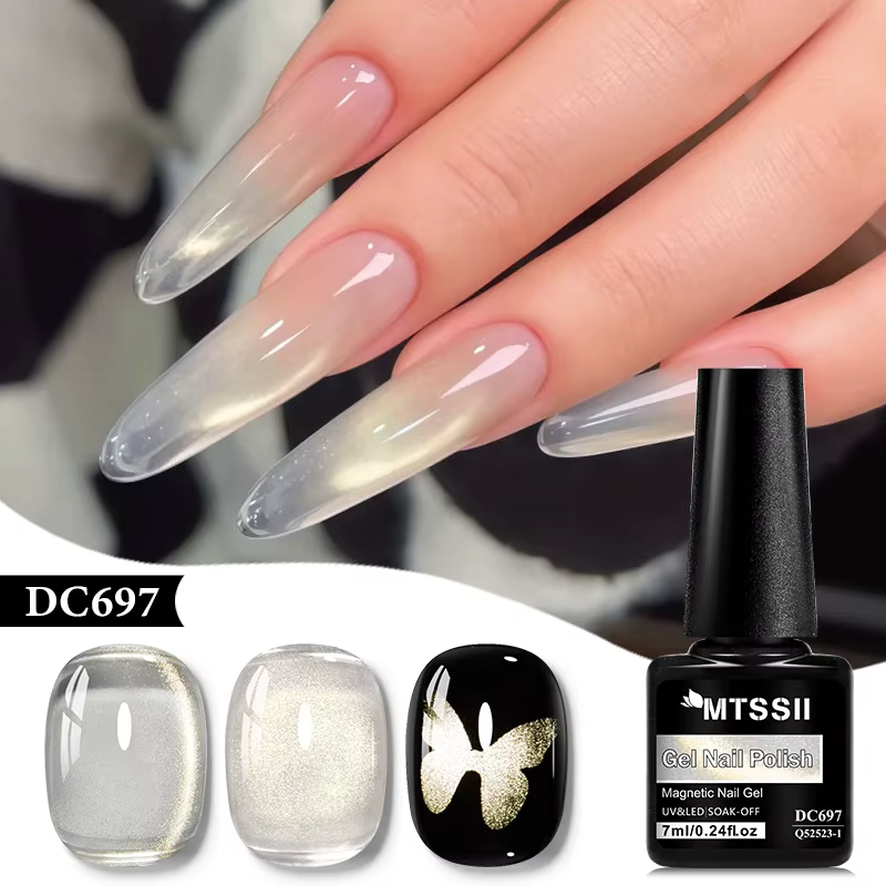 Vernis à ongles Gel magnétique chat lumière d'eau effet de perle de verre coloré Semi Permanent trem