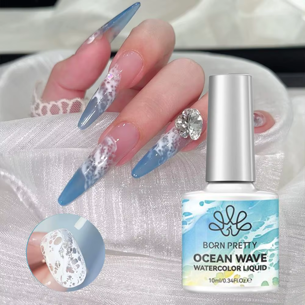 1/2 pièce Nouveau Vernis à Ongles Gel Transparent Effet Goutte d'Eau Été, Gel Effet Gouttelettes d'E
