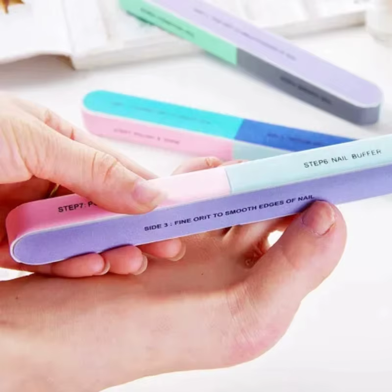 10/3 pièces bloc tampon à ongles 7 voies limes à ongles outils professionnels de soins des ongles bl