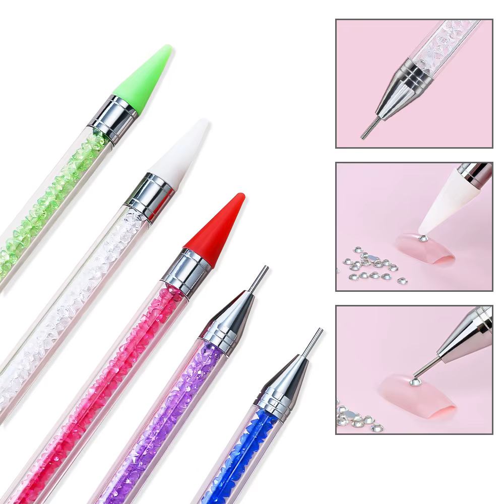 Sélecteur de pierres précieuses en strass à double extrémité, stylo à points, crayon de cire, poigné