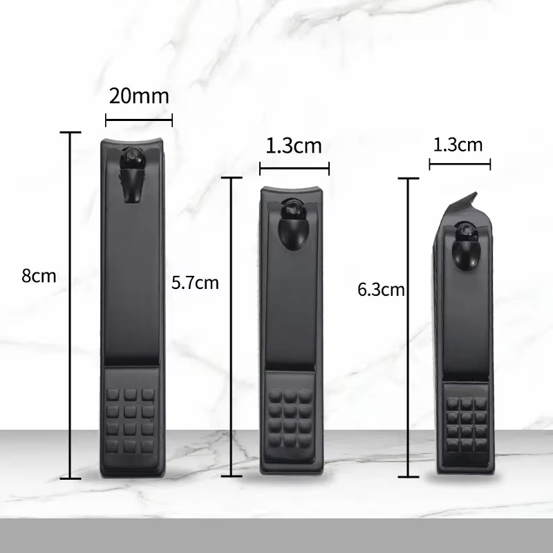 Coupe-ongles noir en acier inoxydable, ciseaux épais, pince pour ongles des pieds, manucure professi