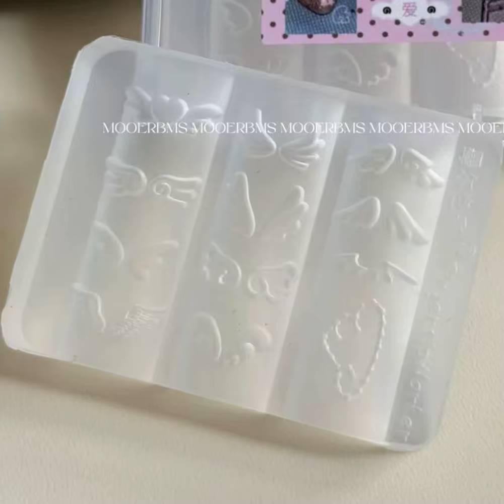 Moule en silicone pour nail art Ailes Mignonnes, design ailes d'ange 3D, réutilisable, transparent,