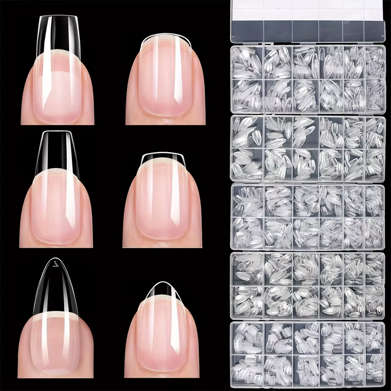 600 pièces couverture complète presse sur les pointes des ongles Stiletto amande carré cercueil fran