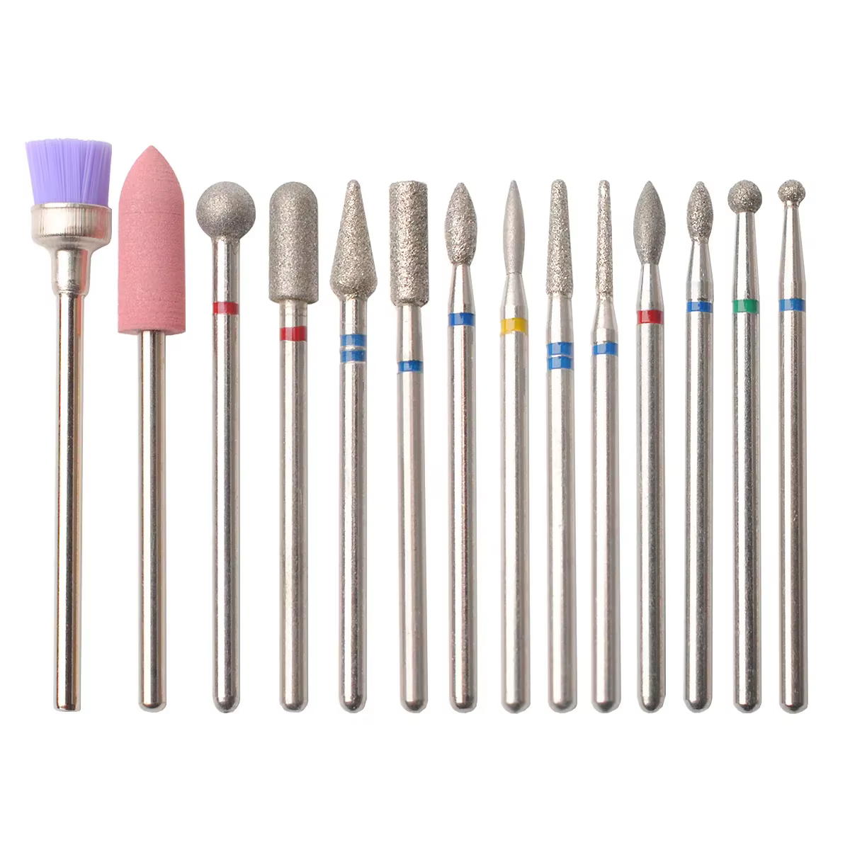Lot de 14 embouts pour ponceuse à ongles, outils de dépose de gel, polissage, pédicure, manucure, me