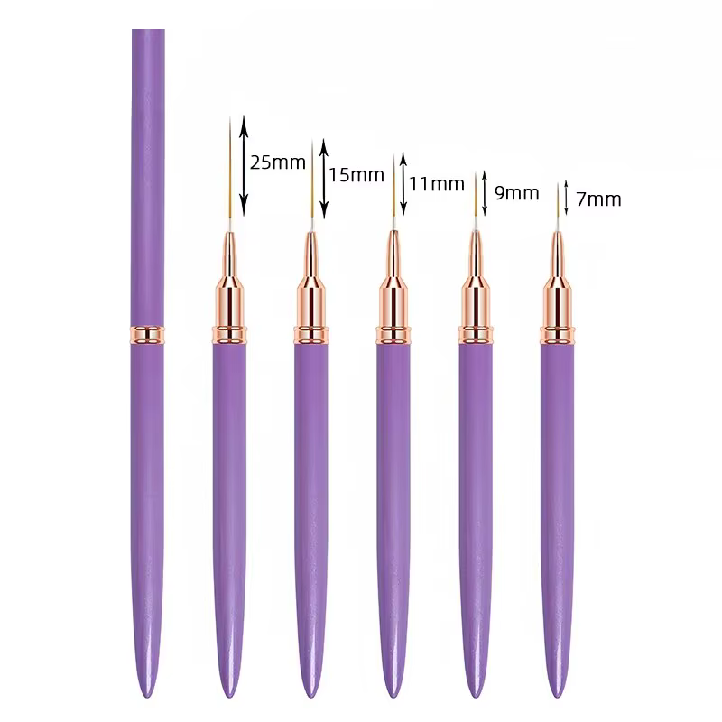 5 pièces professionnel Nail Art doublures rayures pinceaux outil Ultra-mince ligne détail dessin pei
