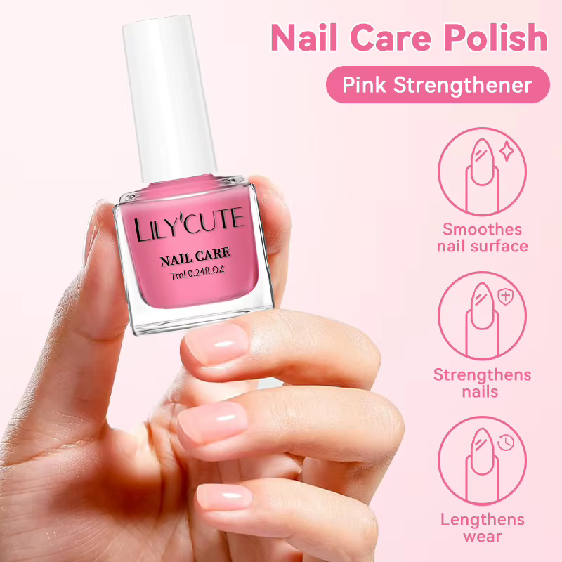 LILYCUTE 7ML vernis à ongles blanc laiteux rose effet de renforcement soin longue durée vernis à séc