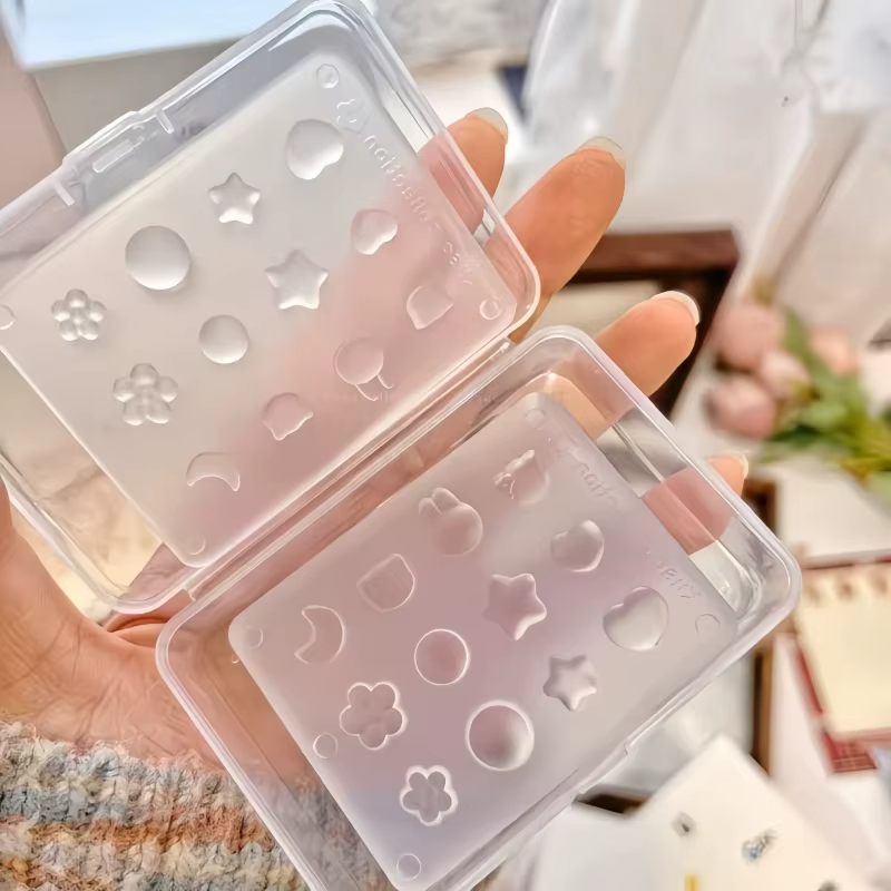 Moule 3D Transparent pour Nail Art, boule de cristal, avec étoiles, cœurs, flocons de neige et nœud 