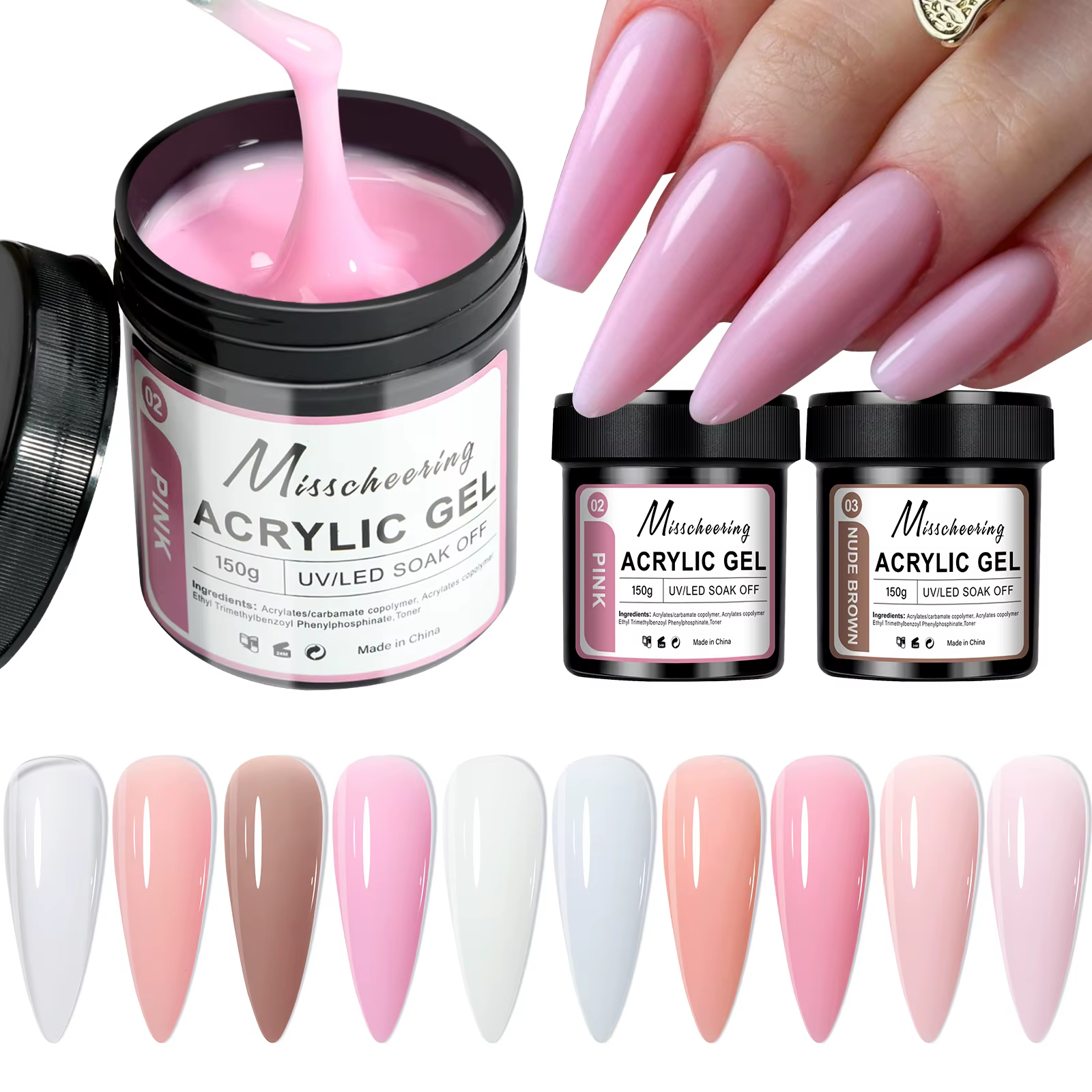 Vernis d'extension d'ongles en Gel acrylique Semi-Permanent UV/LED, grande capacité, adapté au Desig