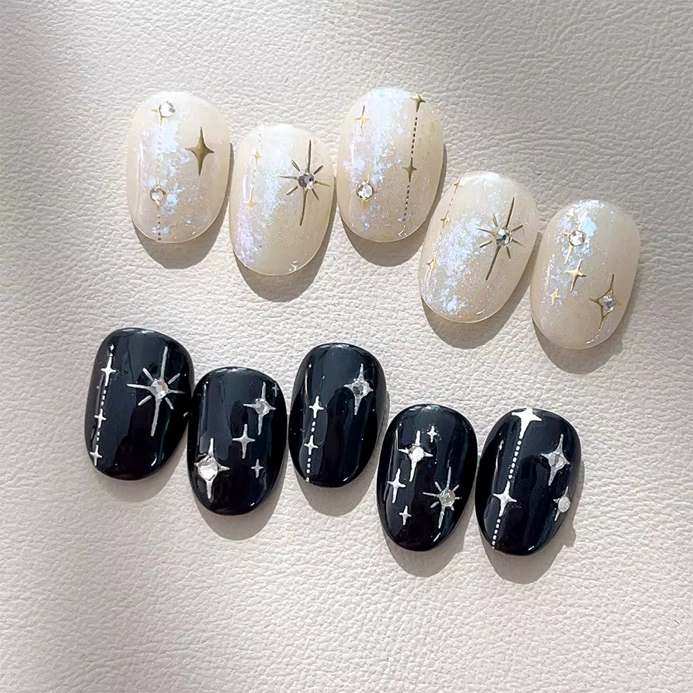 Autocollants pour ongles Mini étoile 5D, décalcomanies auto-adhésives en Relief Laser 3D or/argent,