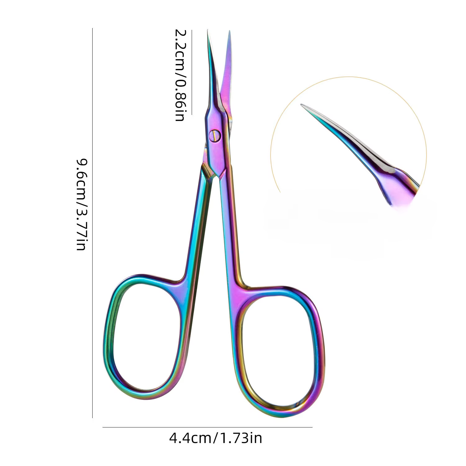 Ciseaux extra fins pour manucure et pédicure, coupe-ongles, lame courbe, bout pointu, kit de toilett
