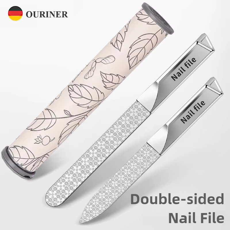 Lime à ongles Double face en acier inoxydable, accessoires de style, dissolvant de vernis pour tampo