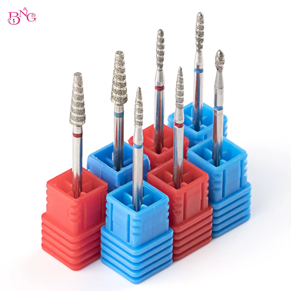 5 pièces/lot diamant ongles Bits Tornado flamme cuticule foret Pro russe électrique fichier Bits pou
