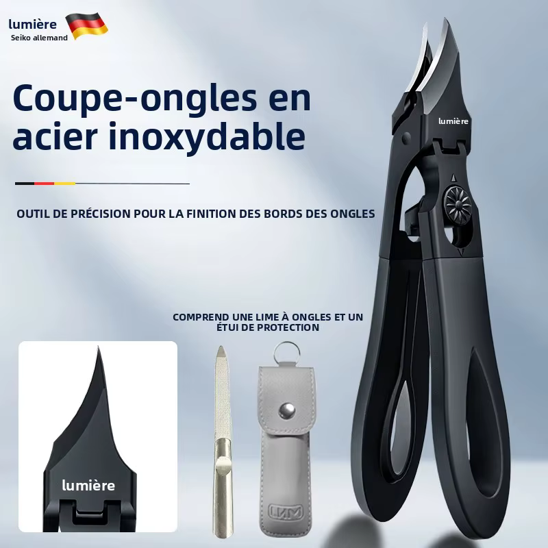 Coupe-ongles à lame angulaire pour ongles épais et incarnés - Outils de pédicure en acier inoxydable