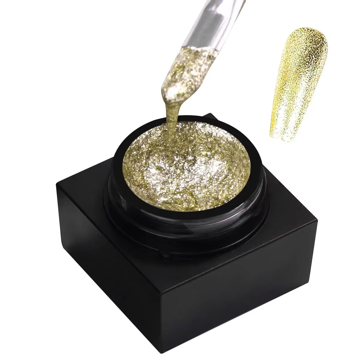 Vernis à ongles réfléchissant Gel UV Champagne or argent noir Nail Art durable brillant 5ml platine 