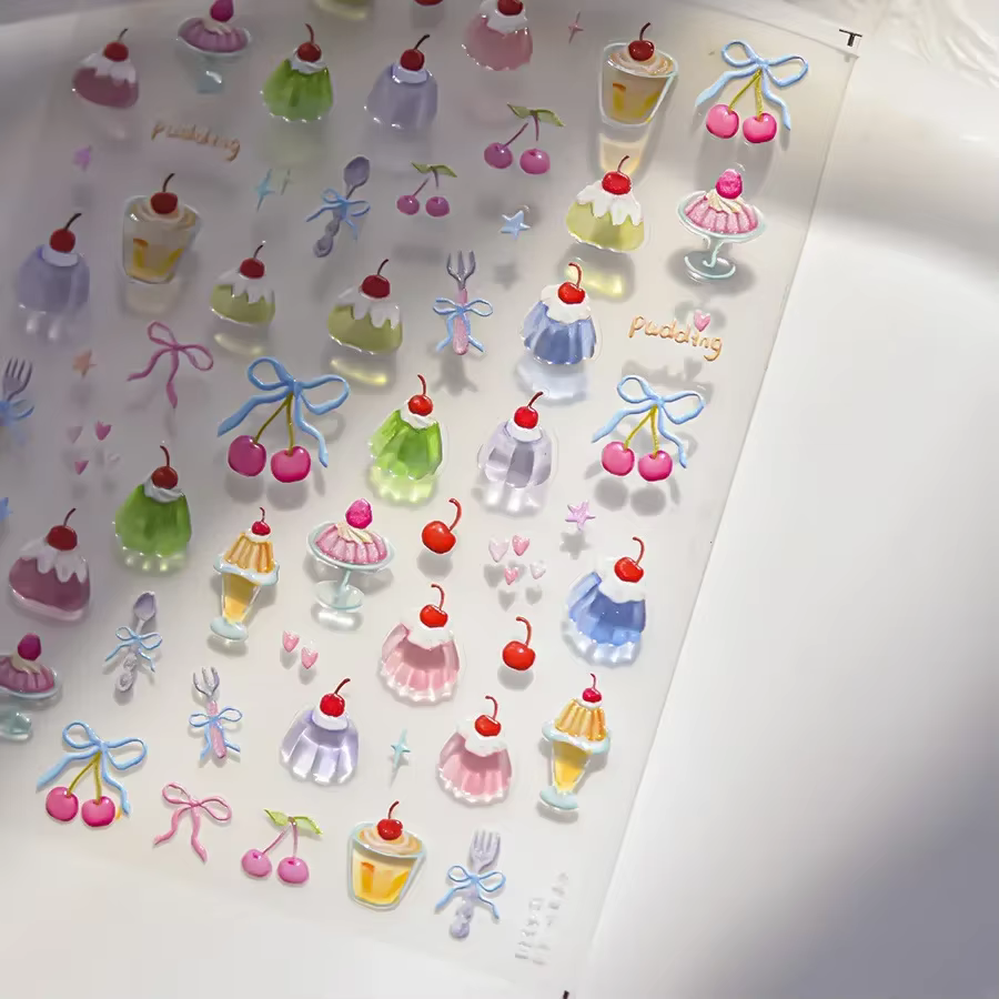 Autocollant de manucure pour Nail Art, fruits, fête, ananas, Pitaya, Kiwi, fruits, pomme, pastèque,