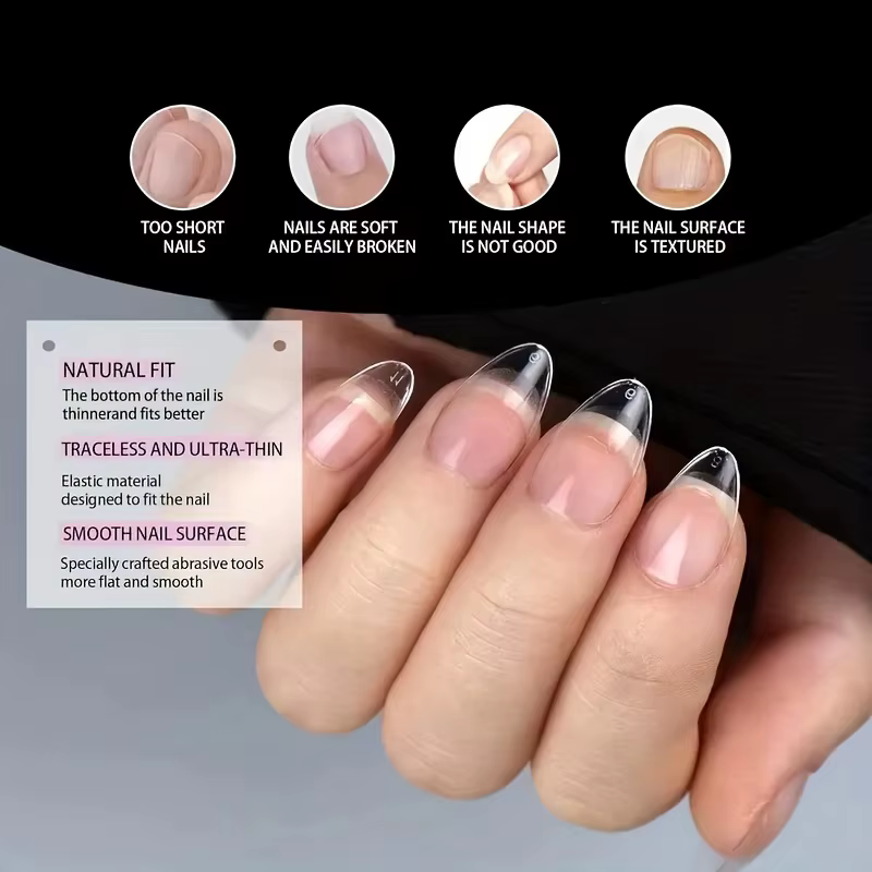 240 pièces XXS Super court amande couverture complète sculpté doux Gel ongles conseils presse sur fa