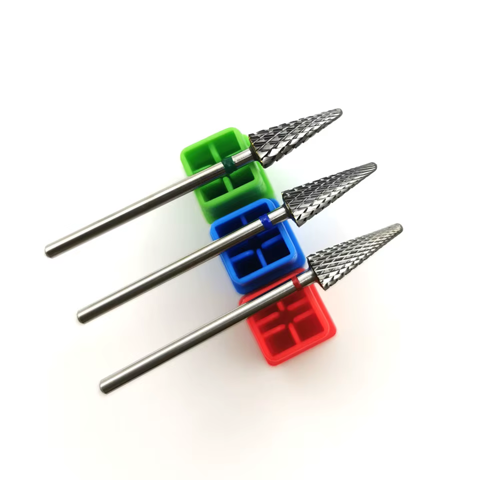 HYTOOS-Foret à Ongles en Forme de Cône, Fraise en Carbure pour Manucure, Fraise à Distance, Accessoi