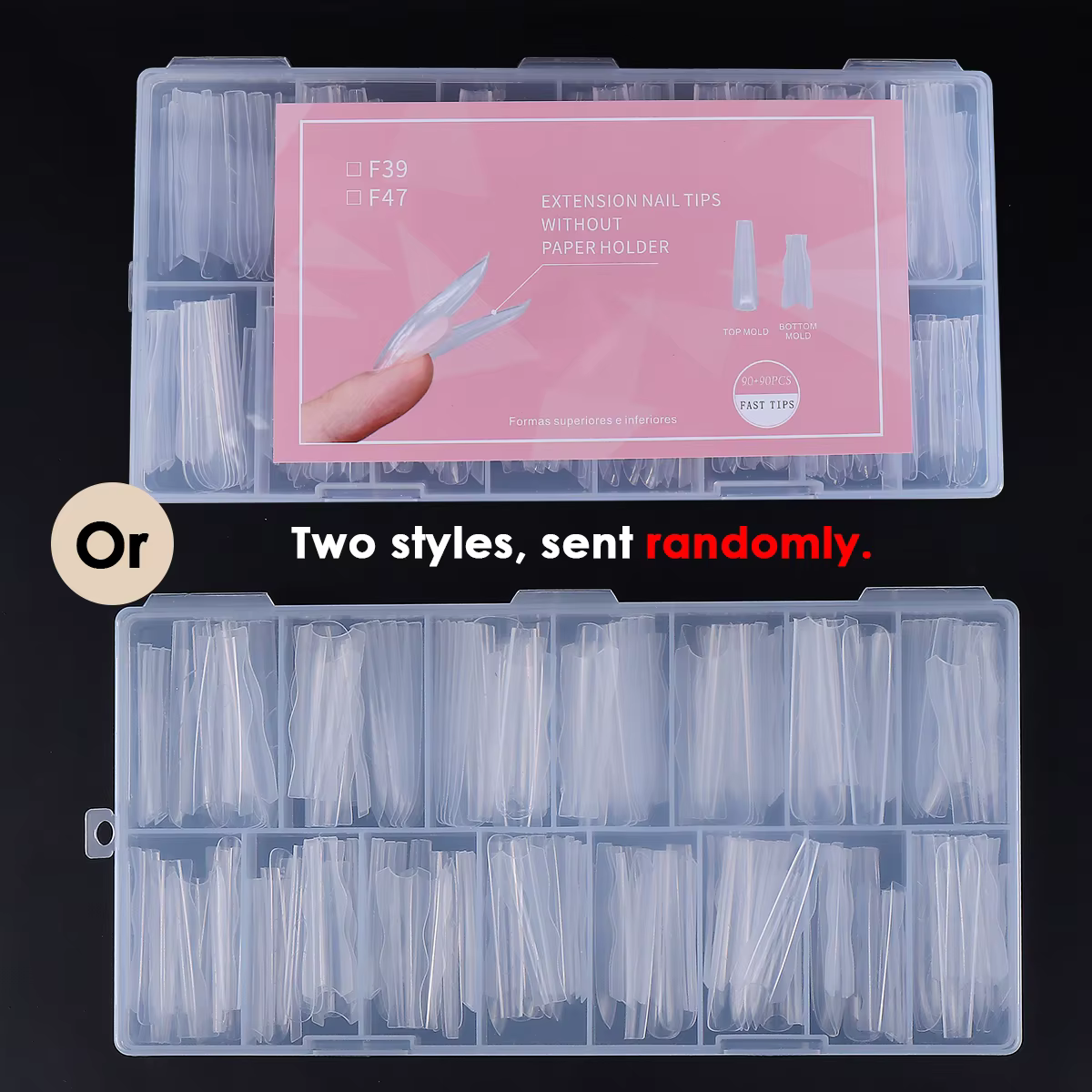 180 pièces nouveau Sandwich Extension d'ongle moule intercalaire double formes d'ongles facile à faç