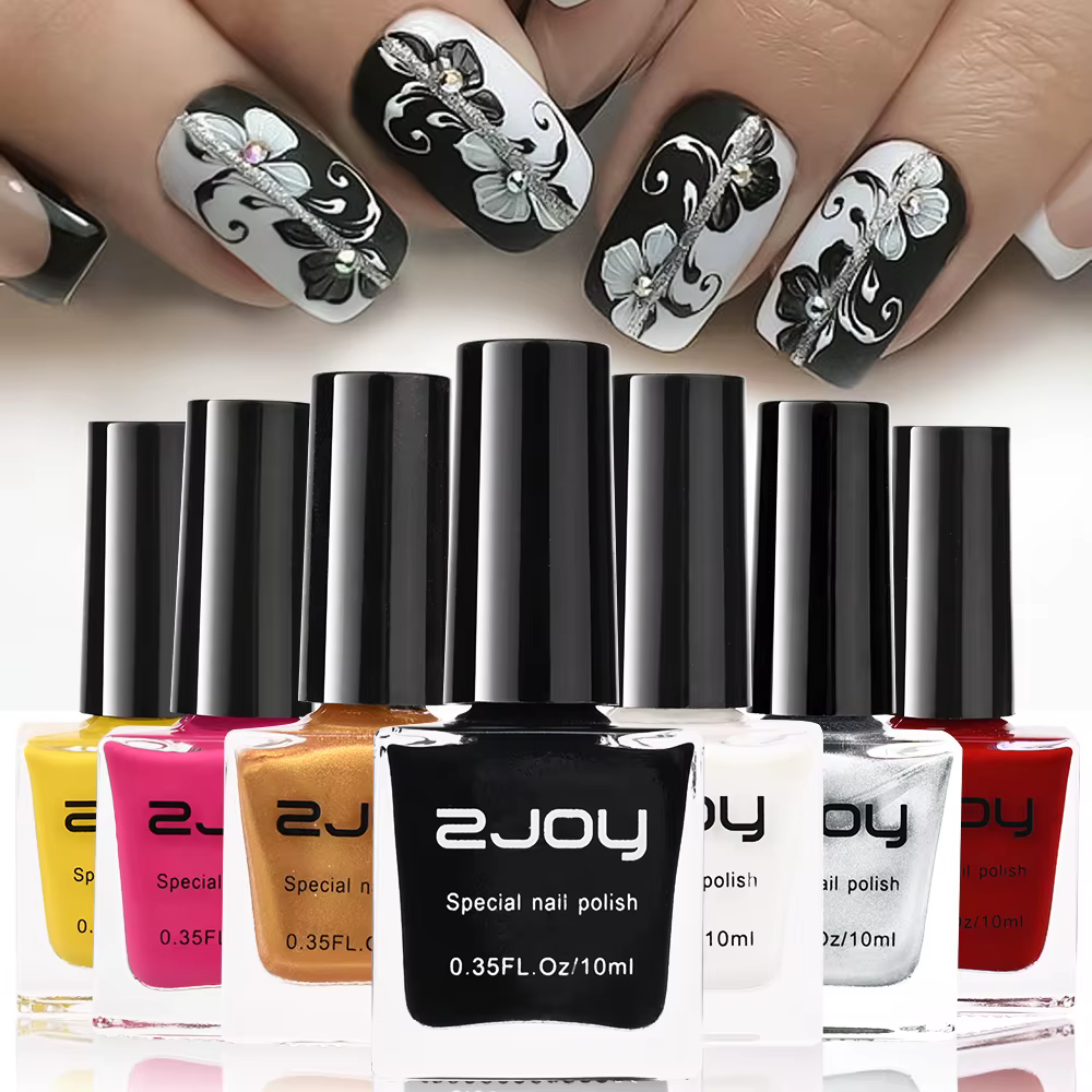 (30 couleurs) 10ml vernis à ongles 1/2 pièces noir/blanc coloré plaque d'estampage vernis d'impressi