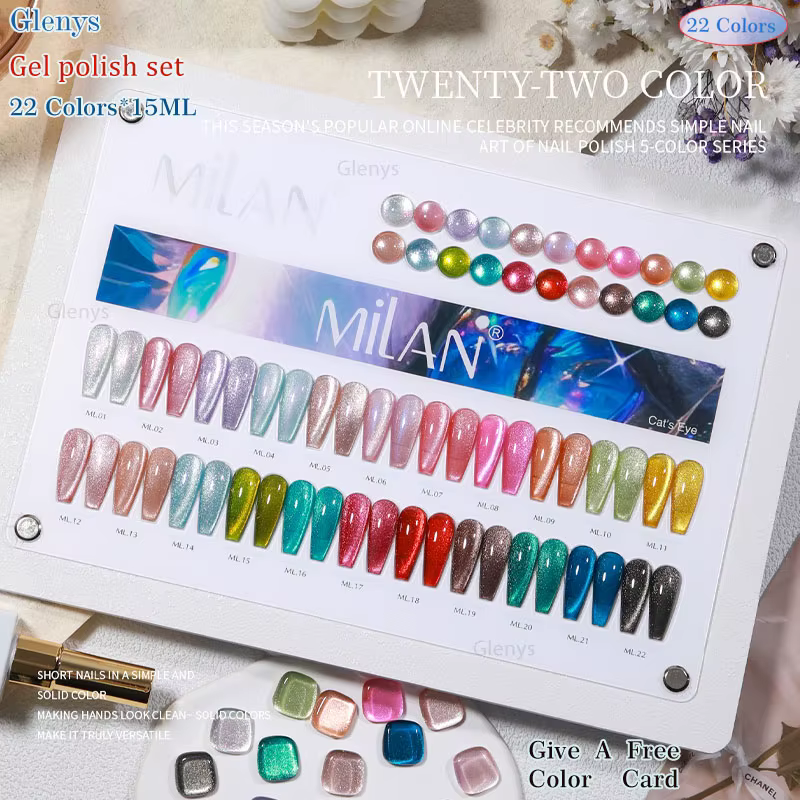 Vernis à ongles gel semi-permanent effet œil de chat Glenys 60.50.40, série populaire et tendance, i