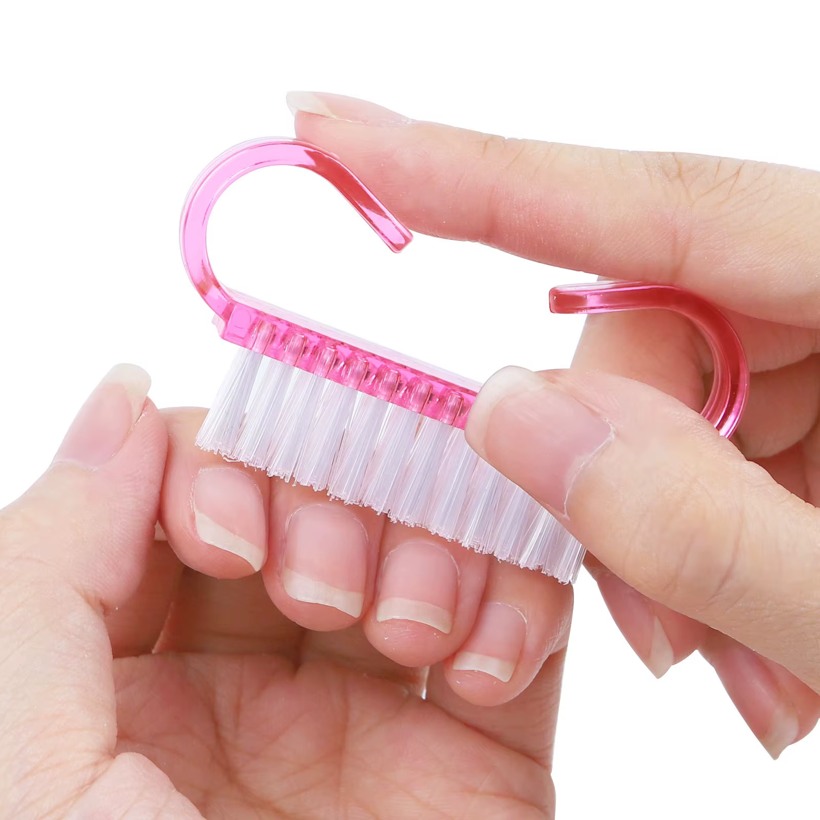 1/5/20 pièces brosse à ongles en acrylique couleur rose Nail Art manucure pédicure doux enlever la p