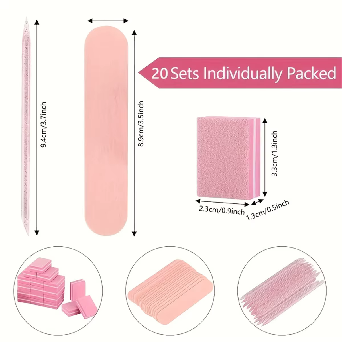 Kit de soins des ongles 1 ensemble-30 pièces: mini limes, tampons et bâtons – Parfait pour le poliss