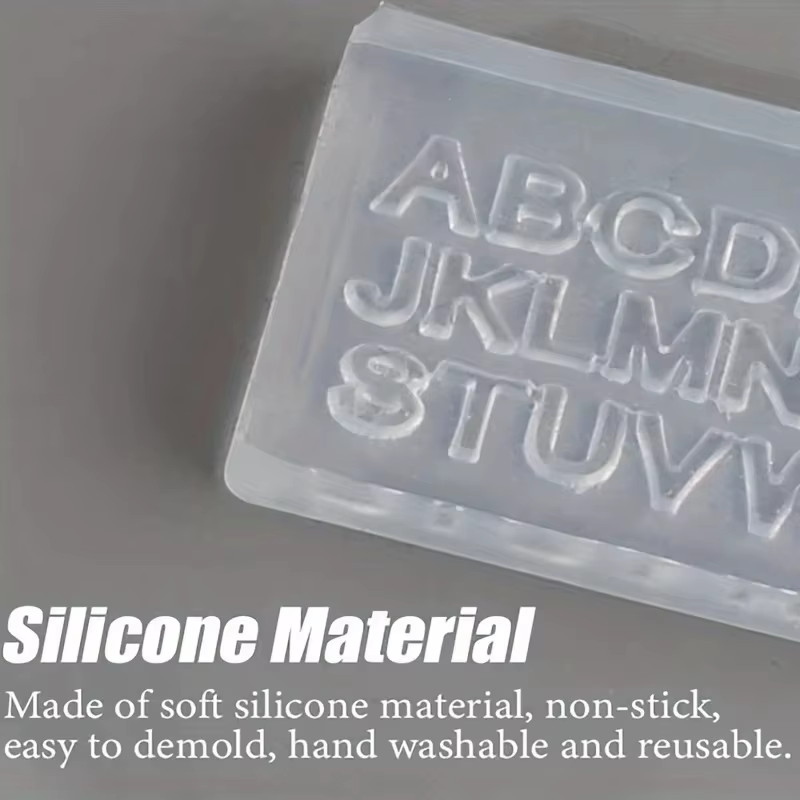 Moule à ongles en silicone avec lettre 3D, mini lettre A-Z, moule en résine, 26 moules à lettres, ou