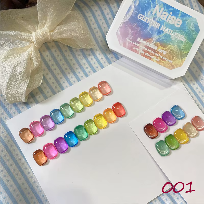 Vernis à ongles solide couleur gelée d'été Gel 9 couleurs Gel à ongles-Gel à réglage fort, couleur g