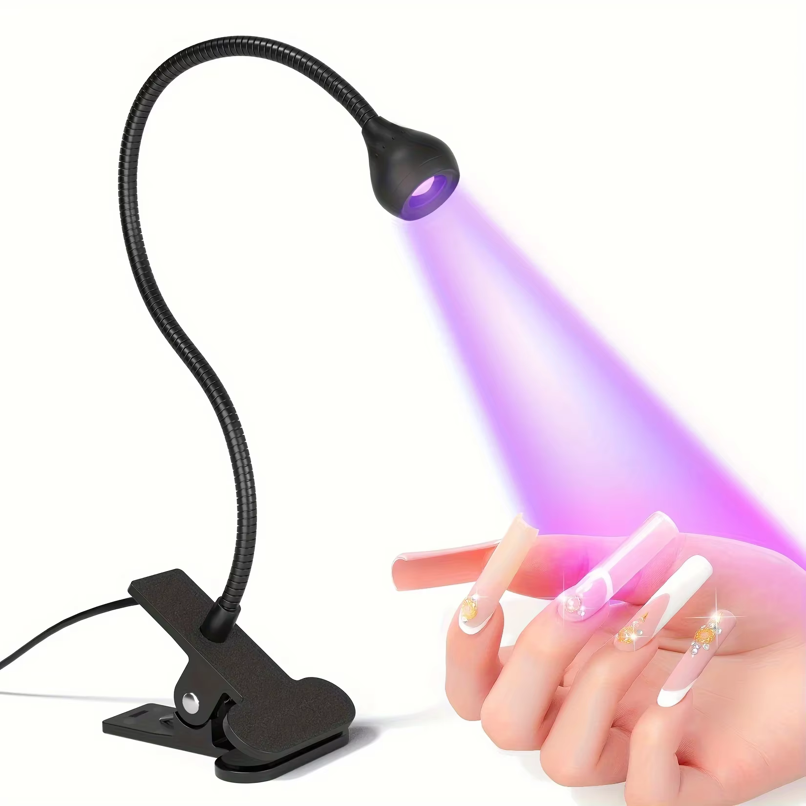 Lampe UV LED pour sécher les ongles en Gel, vernis à ongles, bureau Flexible à clipser, Mini lampe à