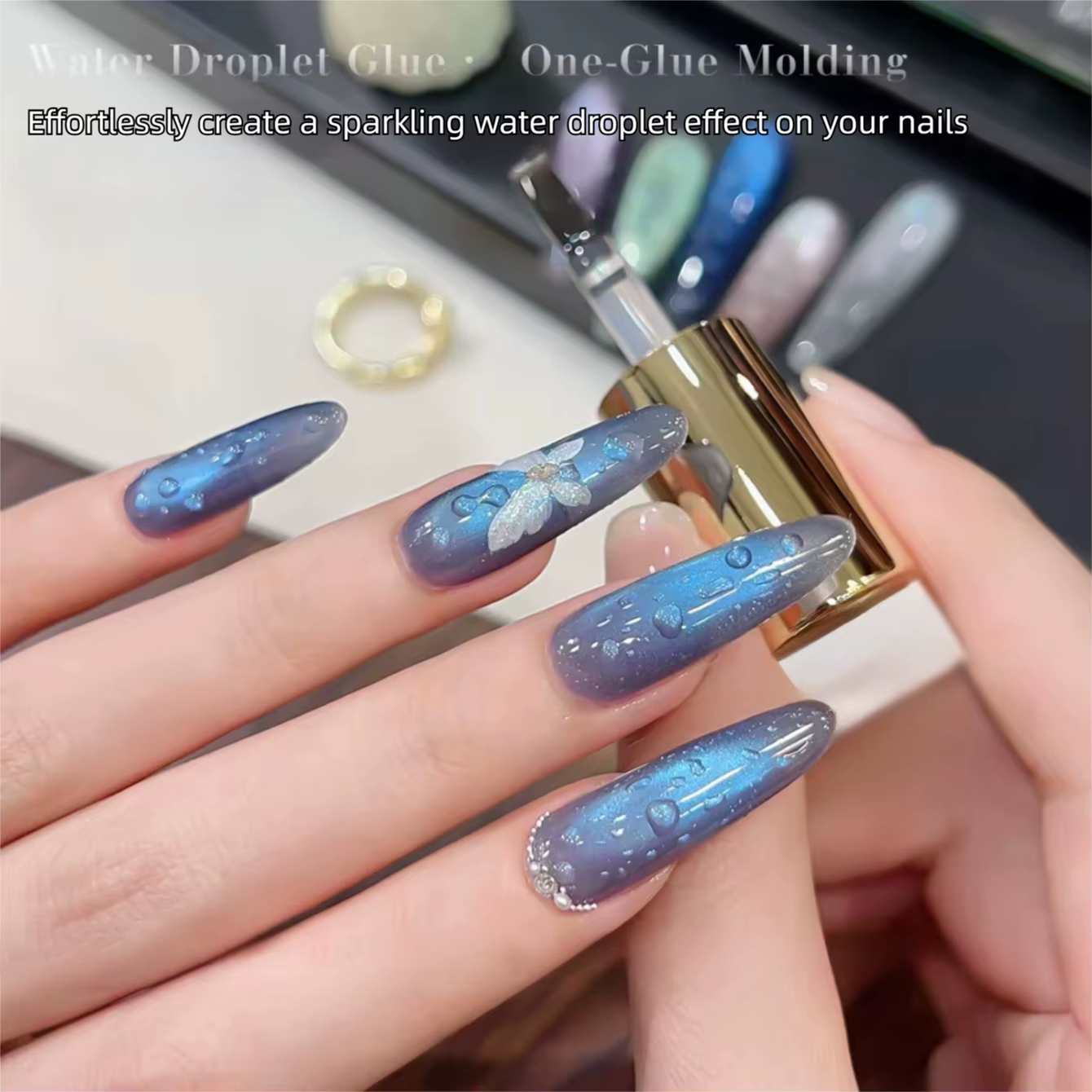 MIANEL 2026 Nouvelle Collection Été 10ML Gel de Finition Effet Goutte d'Eau, Vernis à Ongles Gel Tra