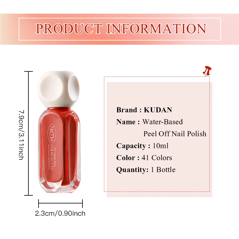 Vernis à ongles coloré à base d'eau, 10ml, pas besoin de lampe, rouge, rose, paillettes, Nail Art, t