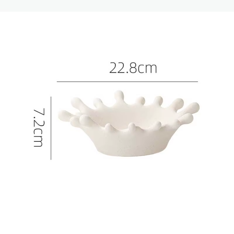 Plateau à fruits en céramique en forme de couronne, plateau créatif pour collations et bonbons, plat