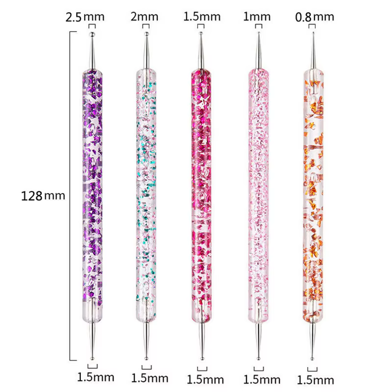 5/20 pièces Nail Art brosse conception pointe peinture dessin sculpture pointillage stylo FlatFan Li
