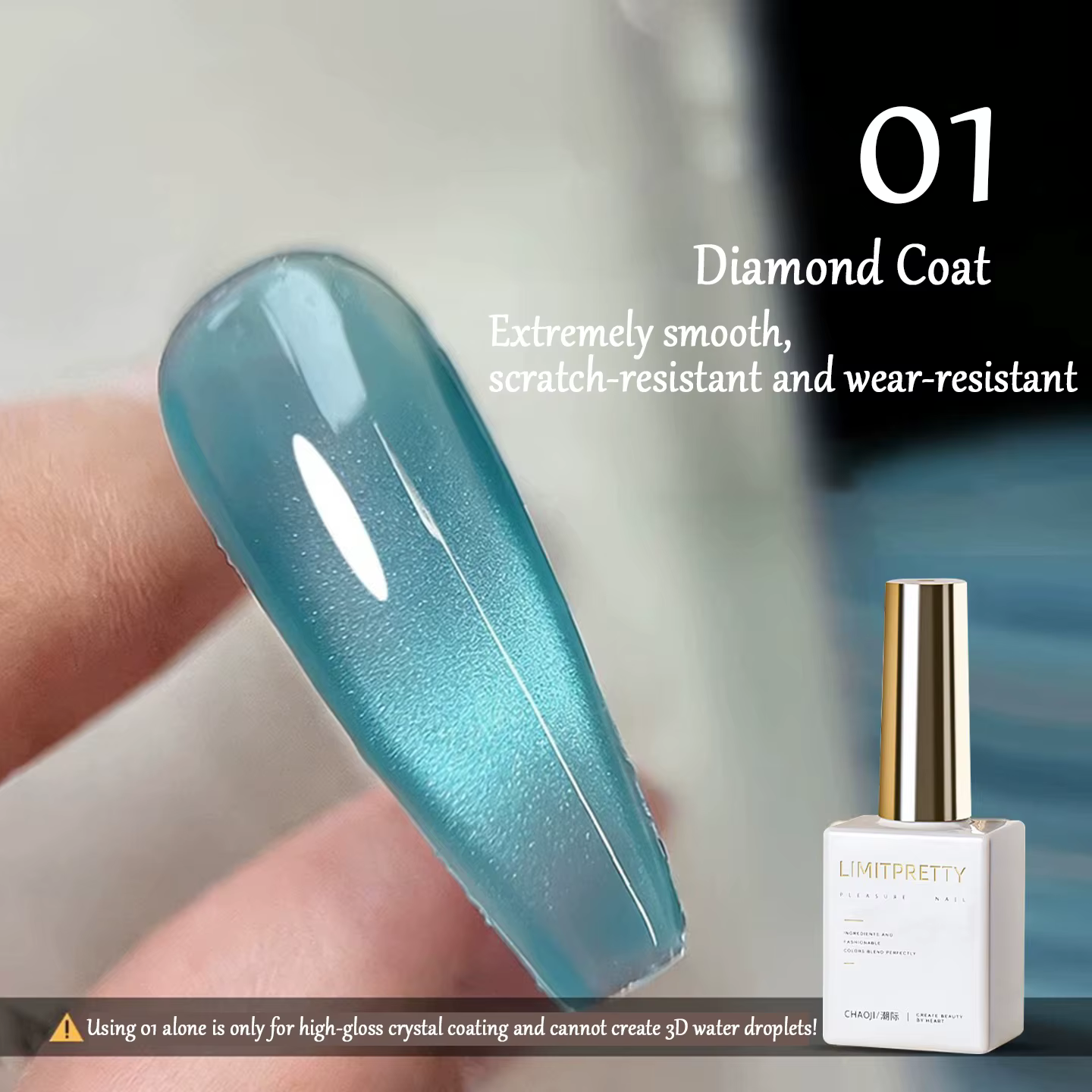 Kit de gel pour ongles effet goutte d'eau, gel cristallin 3D et top coat sans résidu, effet goutte d