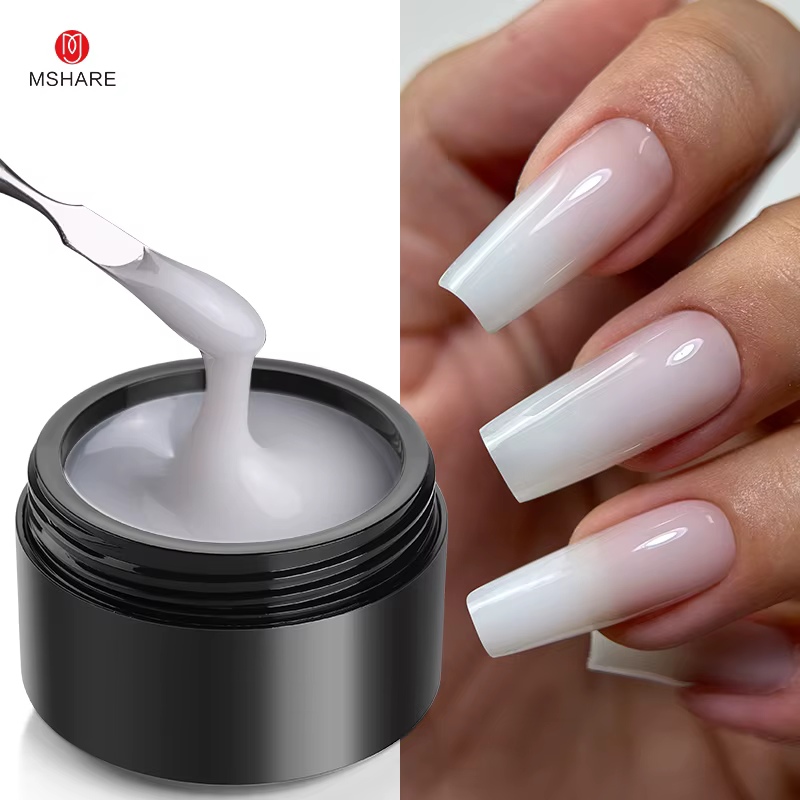 MSHARE 50g gelée blanc rose bleu translucide auto-nivelant constructeur Gel dur pour Extension d'ong