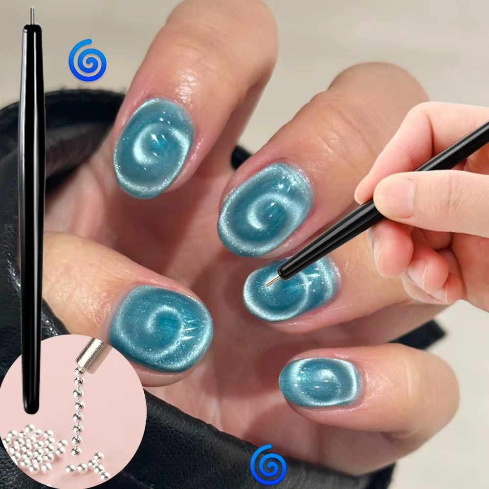 Stylo magnétique pour ongles Vortex/lollipop, œil de chat, crée une ondulation de l'eau, effet tourb