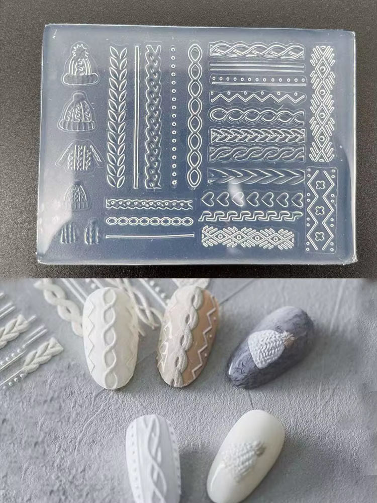 Pull d'hiver 3D acrylique moule Silicone Nail Art ongles bricolage Nail Art modèles ongles moule mod