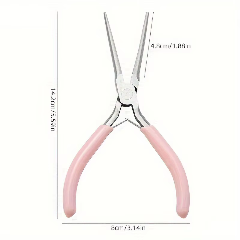 Pince de mise en forme à longue pointe, outil pour ongles, poignée rose, pour construire l'extension