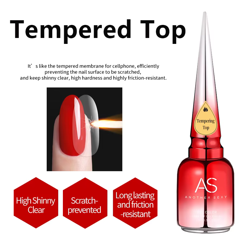 AS 15ml Poudre Effet Miroir Chrome Transparent Gel de Finition pour Ongles Gel Cristal Brillant Sûr 
