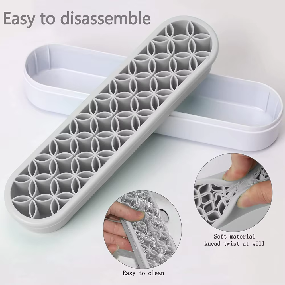 Présentoir de brosse à ongles en silicone, mallette de rangement, étagère de séchage de brosse, port